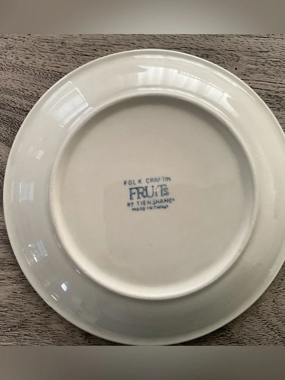 Vintage Tienshan Folk Craft Blue Sponge Apple Salad Dessert Plate, 7-1/4”